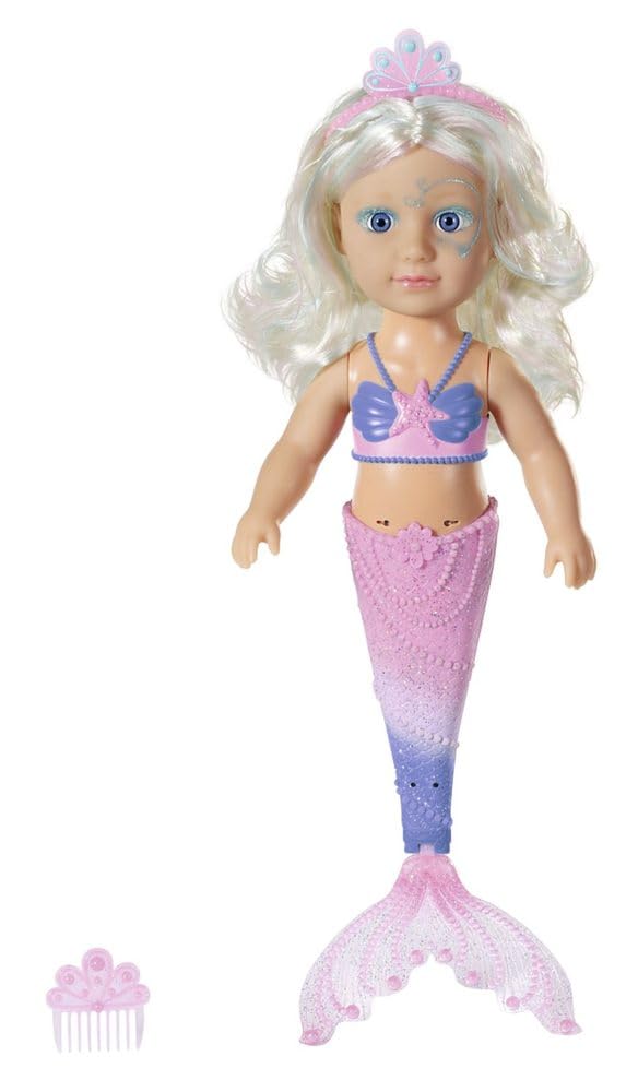BABY born Little Sister Mermaid 46 cm Doll - Easy for Small Hands, Creative Play Promotes Empathy and Social Skills, For Toddlers 3 Years and Up - Includes Doll, Tiara and Comb