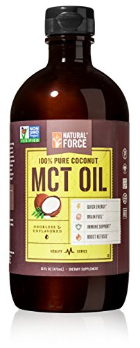 Natural ForceÂ® MCT Coconut Oil *RANKED #1 BEST MCT OIL* w/ NO Palm Oil only Organic Coconuts from the Philippines - Project Non-GMO, Certified Paleo, Vegan Safe, Gluten Free, MCT Oil 16 Ounces