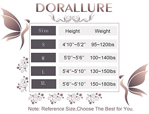 DORALLURE Semi Opaque Tights for Women Control Top Pantyhose Run Resistant Footed Hosiery
