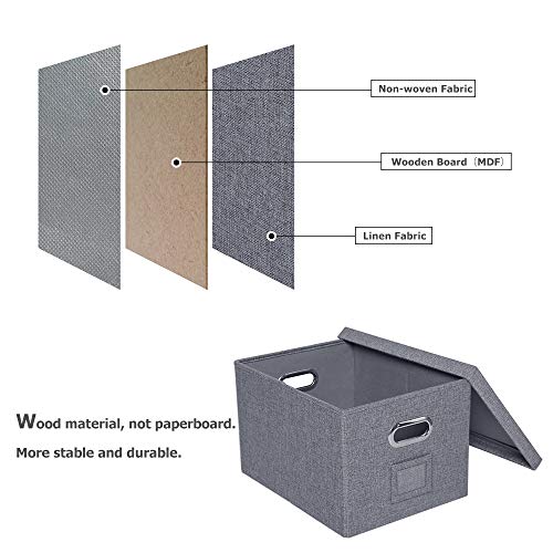 ATBAY File Storage Box with lids Large Capacity Office File Organizer for Letter Size File Folder, Gray(2PACK) - Thumbnail 2