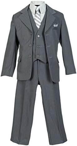 Boys Pinstripe Suit Set with Matching Tie Size 2T-20