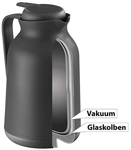 Rosenstein & Söhne Thermo Teekanne mit Sieb: 2in1-Vakuum-Isolierkanne für Kaffee und Tee, mit Teesieb, 1 Liter (Tee Isolierkanne mit Sieb, Isolier Teekanne mit, Trinkflasche mit Tragegriff) – Bild 4