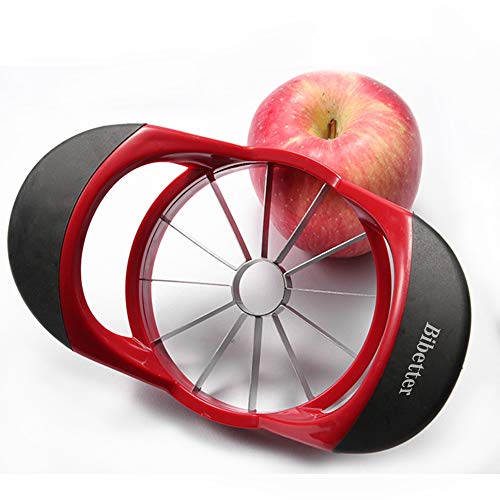Beylos-Easy-Grip-Apple-Corer-Slicer-Divider-Cutter-Wedger-Ergonomic-Rubber-Grip-Handle-12-BladesRed-Black