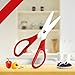 Ceramic Kitchen Scissor, YIFAN Professional 7.8 Inch Food Shear Household Vegetable Fruit Carver - Red