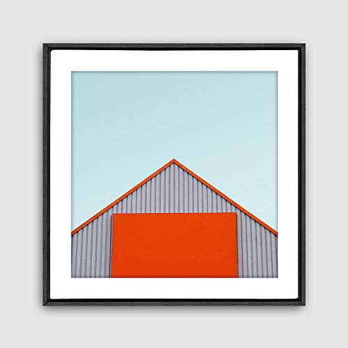 signwin Framed Canvas Wall Art Geometric Building Canvas Prints Home Artwork Decoration for Living Room,Bedroom - 16x16 inches