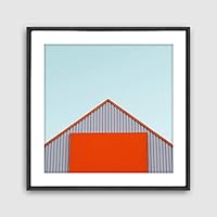 Framed Canvas Wall Art Geometric Building Canvas Prints Home Artwork Decoration for Living Room,Bedroom - 16x16 inches