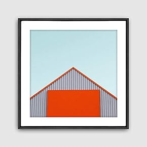 Framed Canvas Wall Art Geometric Building Canvas Prints Home Artwork Decoration for Living Room,Bedroom - 16x16 inches