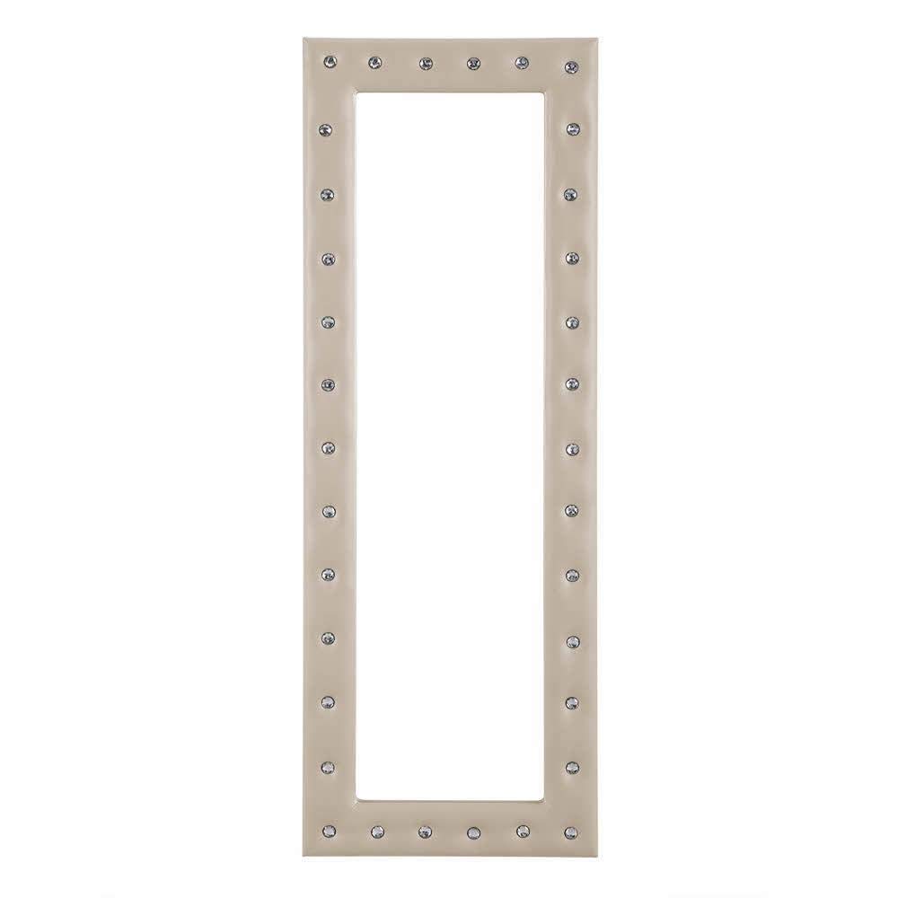Naomi Home Crystal Tufted Mirror Taupe