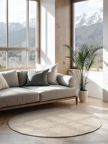 Hanse Home Jaipur Juteteppich - Natur Wohnzimmerteppich aus 100% Jute, Handgewebt & Natürlich - Robust & Pflegeleicht - Boho Naturfaser Jute Teppich f