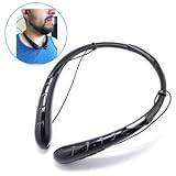 Bluetooth Headset Vproof Wireless Neckband Headphones with Noise Isolating Stereo In-ear Sports Bluetooth Earbuds with Mic And Volume Control for Apple, Smartphone & Bluetooth Device (Black)