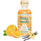 BALAVEDA Supersonic Citrus 2X Energy Shots - Organic Energy Shots with Orange + Vanilla + Cordyceps - Rich in Antioxidants Energy Boosting Wellness Shots - 2oz Bottles - Pack of 12