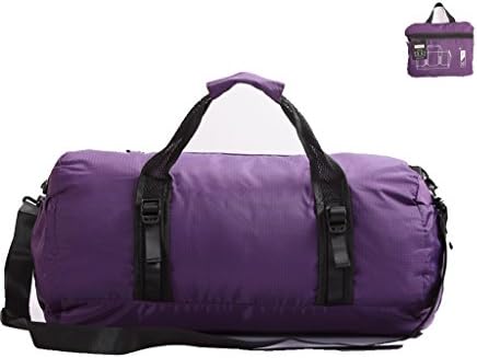 Toodou 40L Foldable Barrel Gym Bag with Shoulder Strap , Sports Duffel Bag for Women and Men, Water Resistant Nylon
