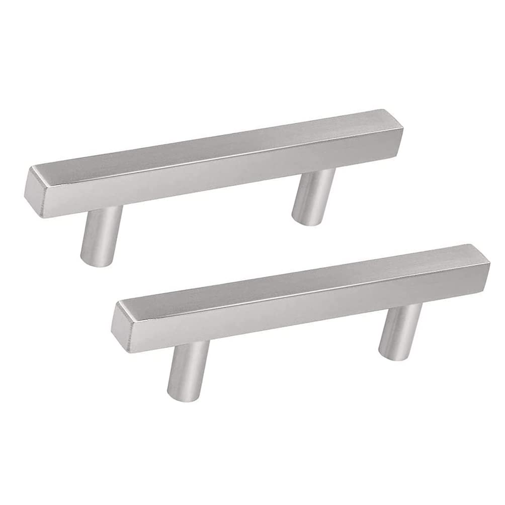 CONPHERON 2 Pcs Square Cupboard Handles Kitchen Cabinet Door Handles Stainless Steel Drawer Handles Cabinet Pulls for Furniture Hardware Bar Handles 224mm