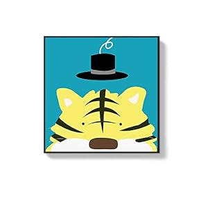 Framed Canvas Wall Art for Living Room, Bedroom Cute Cartoon Animals Canvas Prints for Home Decoration Ready to Hanging - 16x16 inches