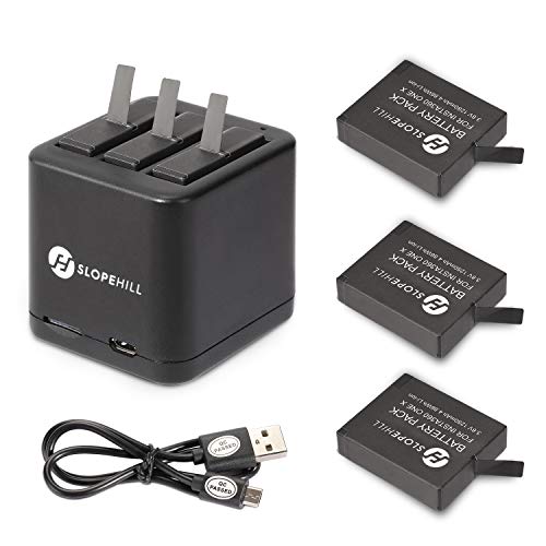 360 ONE X Battery Charger Set, slopehill 1280mAh Replacement Battery for Insta360 ONE X, 3-Pack Camera Batteries & Triple Slot Charging Station with Built-in TF Memory Card Reader - Thumbnail 7