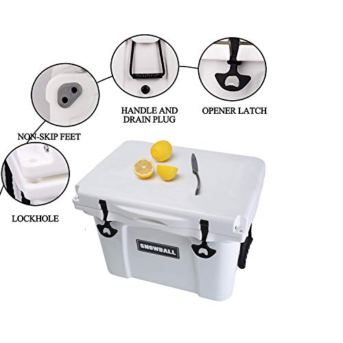 Snowball Hard Camping Coolers, Insulation Ice Chest, White1, 37QT1
