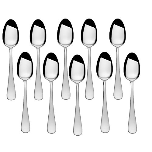 Gourmet Basics by Mikasa Satin Symmetry Stainless Steel Dinner Spoon, Set of 10 - Image 3