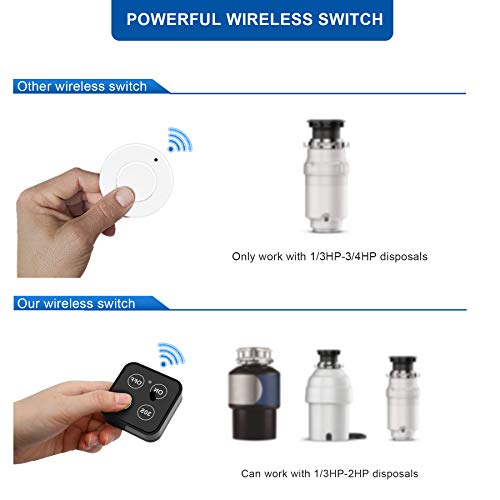Garbage Disposal Wireless Switch Kit with 30s 60s Portable Timer Remote