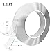 Washable Adhesive Tape，Traceless Nano Adhesive Tape Removable and Reusable Clear Double Sided Anti Slip Tape，Transparent Sticky Gel Griptape for Glass Metal Kitchen Cabinets Wall (1M/3.28FT)