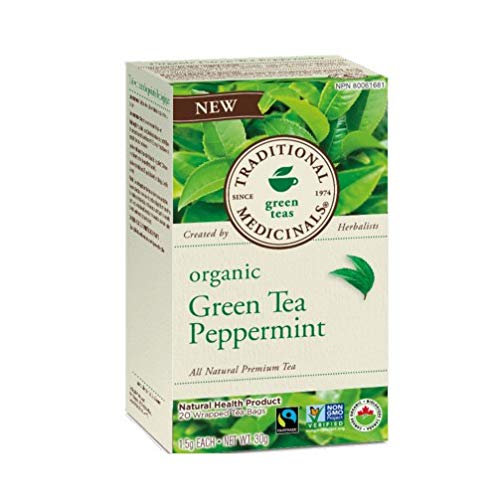 Traditional Medicinals Organic Green Tea with Peppermint, 20 Tea Bags, 30g