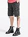 OCHENTA Men's Cotton Loose Fit Multi Pocket Cargo Shorts #3233 Dark grey 36