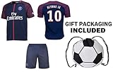 Fan Kitbag Neymar Jr #10 PSG Soccer Jersey & Shorts Paris Saint Germain Youth Kids Home/Away ✓ Premium Gift Set ✓ INCLUDED Soccer Ball Backpack (Youth Medium 8-10 Years, Home Short Sleeve)