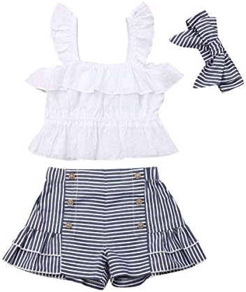 Toddler Baby Girl Floral Outfit Off Shoulder Crop Tops Tanks & Shorts Skirt Set Newborn Infant Summer Clothes