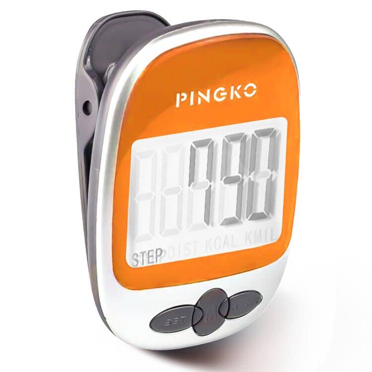 PINGKO Outdoor Multi-Function Portable Sport Pedometer Step/Distance/Calories/Counter Orange