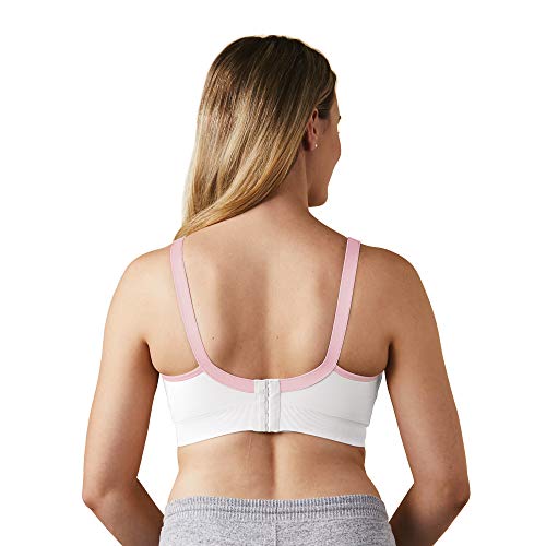 BRAVADO! DESIGNS Women's Body Silk Seamless Nursing Bra and Maternity Bra, White Blush, Large
