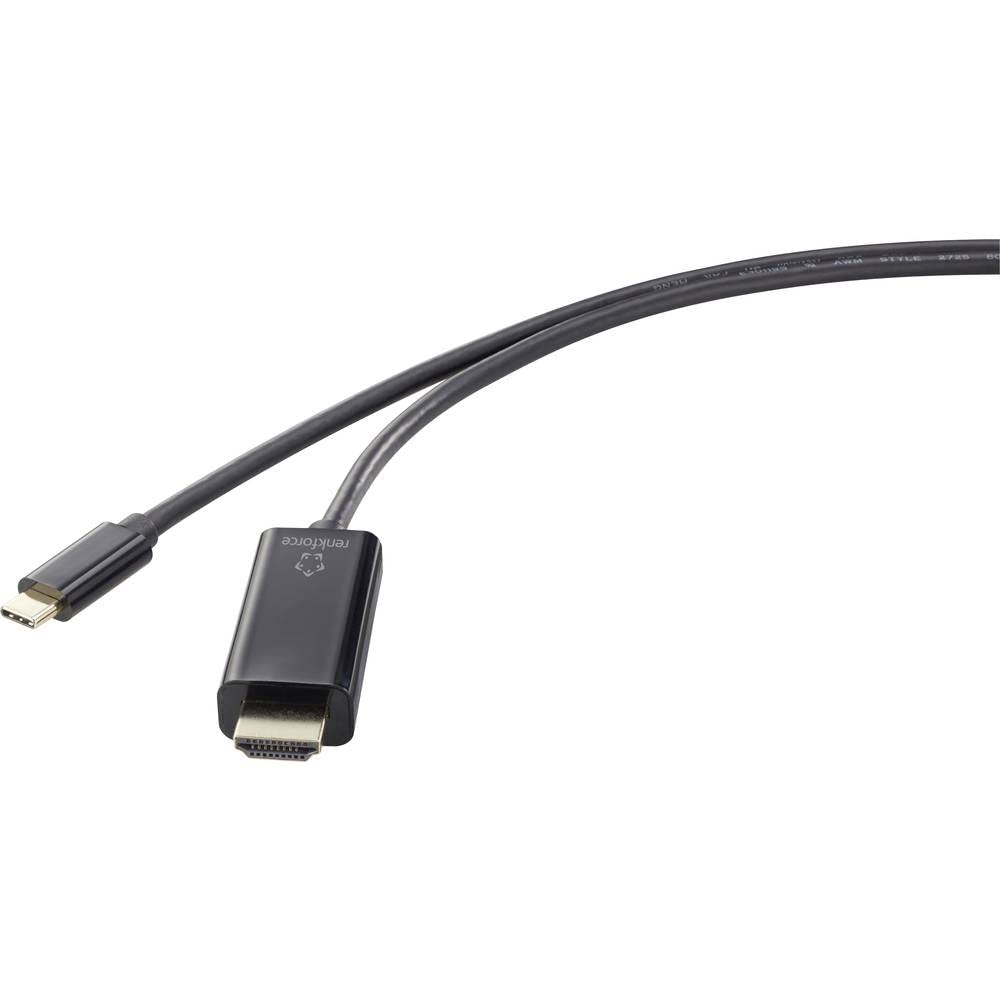 Renkforce USB-C™ / HDMI Connection Cable USB-C™ Male HDMI-A Male 1.80 m Black RF-4531592 USB-C™ Display Cable