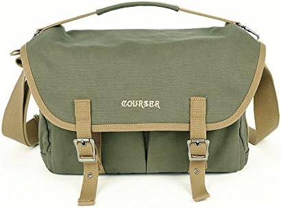 Vintage Waterproof Canvas Camera Bag Messenger Bag for Dslr Camera and Lens Green Color