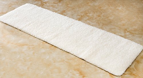Soft Microfiber Non-slip Antibacterial Rubber Luxury Bath Mat Rug 20"X63" White