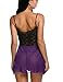 Avidlove Women Outfits Halter Irregular Lingerie Mini Nightwear Lace Babydoll Purple XL