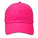 Washed Low Profile Cotton and Denim Baseball Cap (HOT PINK),One Size