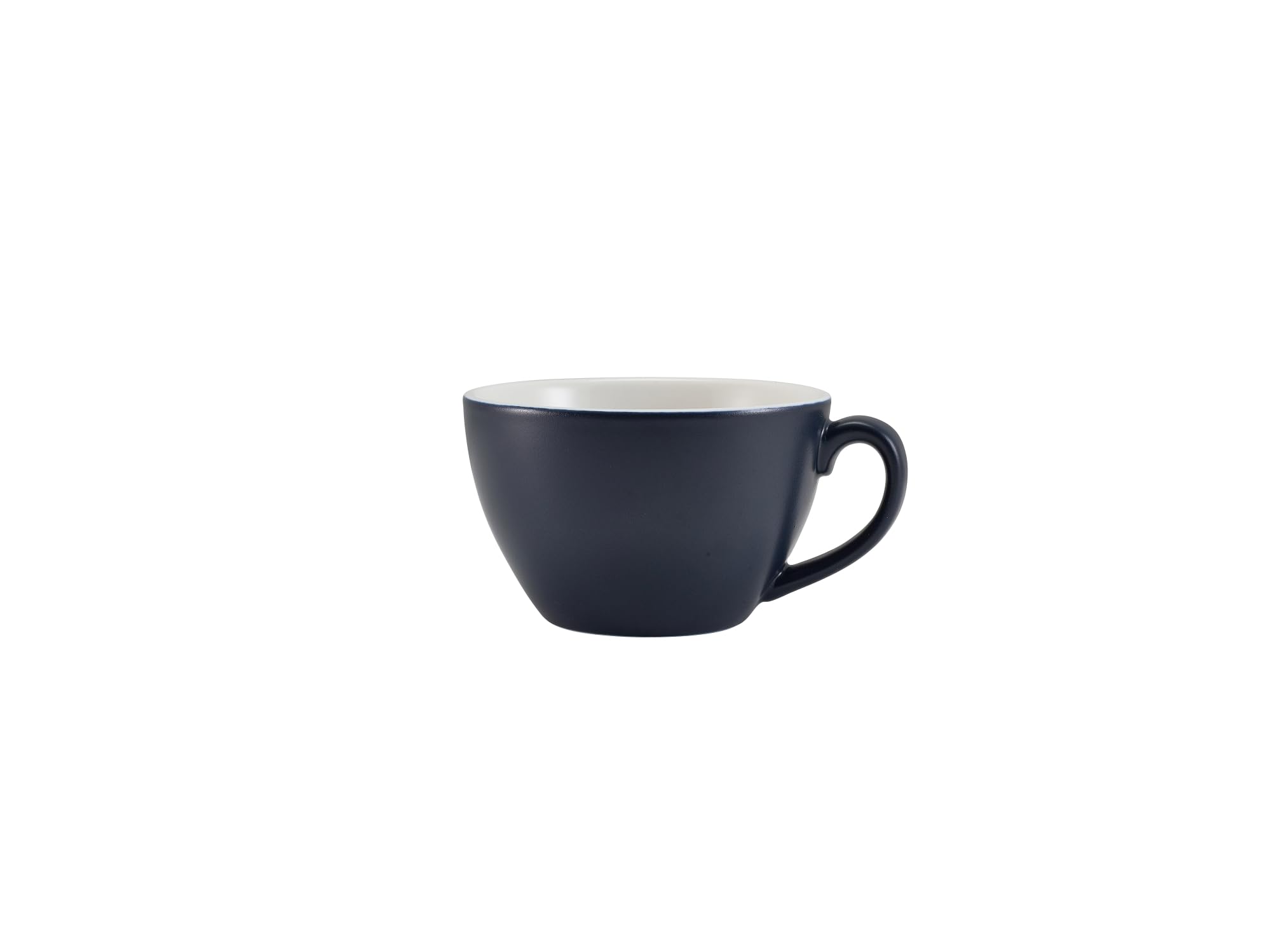Genware Porcelain Matt Blue Bowl Shaped Cup 340ml / 12oz, 322134MBL, Pack of 6