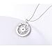 DAOCHONG Sterling Silver Compass Celtic Pendant Necklace Gift Jewelry for Women (E)