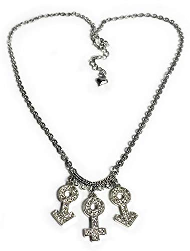 His and Hers Intimates HOTWIFE Rhinestone MFM Symbol Necklace - Want It All