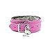 Avery BDSM Collar Lockable Genuine Leather Chinchilla Fur Bondage Choker (Pink, Small)thumb 2