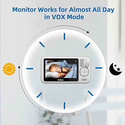 OBVHNUA Babyphone Camera Moniteur Vidéo Bebe Surveillance Sans Fil Écran De 3,5" LCD Caméra Bébé