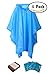 Zoophyter “Wind-Proof King” 4pcs Adult Emergency Disposable Rain Poncho (Blue)
