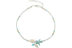 U-M Boho Starfish Anklet Seashell Pendants Anklets Lovely Ankle Bracelet Foot Jewelry For Women Summer Barefoot Beach Anklet(
