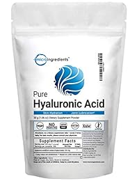 Ácido hialurónico puro en polvo (alto peso molecular), de Micro Ingredients. Reduce las arrugas de...