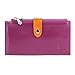 PEIUJIN Women's Genuine Wallet RFID Blocking Card Case Purse with Zipper Pocket (Purple)