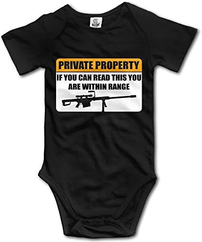 Hatted Cat Private Property You Are Within Range Sniper Cute Unisex Short Sleeve Climb Jumpsuit Baby Bodysuit