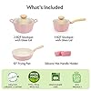 Retro 5-Piece Ceramic Non-Stick Cookware Set, Pink