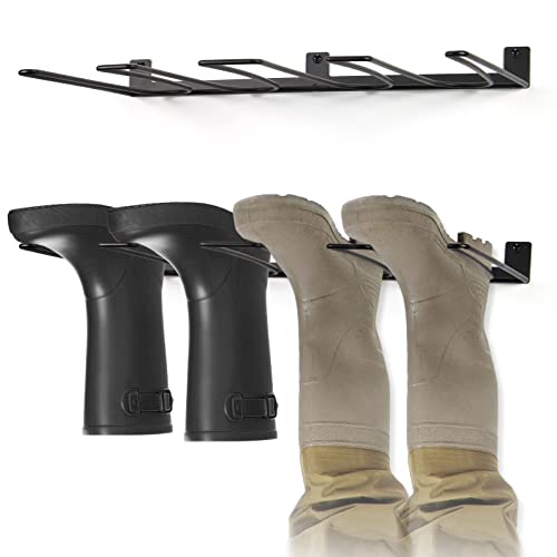 ORLESS Wader Hangers 4-Pair Boot Rack Garage Storage, Cowboy Boot Holder, Metal Wire Organizer for Entryway