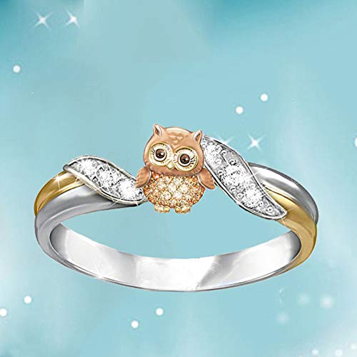 Ymibull Ring Jewelry for Women and Girls, Personalized Metal Diamond Microinlaid Female Ring Jewelry Gift(A4-Sliver,8)