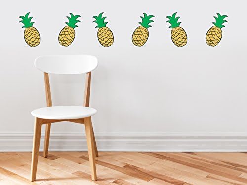 Pineapple Pattern Fabric Wall Decal - Set of 6 Pineapple Fruit Shaped Wall Décor, Perfect for Living Room, Bedroom, Bathroom, Office, Home Decoration