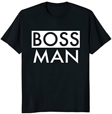 Mens Boss Man T-Shirt Matching Family Couple Portrait Husband Dad 3XL Black