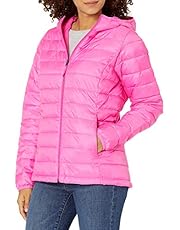 Amazon Essentials Women's Lightweight Long-Sleeve Full-Zip Water-Resistant Packable Hooded Puffer Jacket